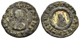 AXUM. Ouazebas, late 4th-early 5th century. (Copper, 17 mm, 1.40 g, 11 h). ⧾ OYAZHBAC BACIΛEVC ("King Ouazebas") draped bust to right, wearing headclo...