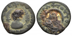 AXUM. Ouazebas, late 4th-early 5th century. (Copper, 16 mm, 1.58 g, 11 h). ⧾ OYAZHBAC BACIΛEVC ("King Ouazebas") draped bust to right, wearing headclo...