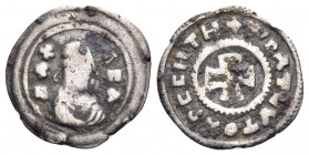 AXUM. Anonymous, 5th century. Argyros (Silver, 14 mm, 0.72 g). BΛX ΛCΛ Draped bust to right, wearing headcloth; within double circle border. Rev. TOVT...