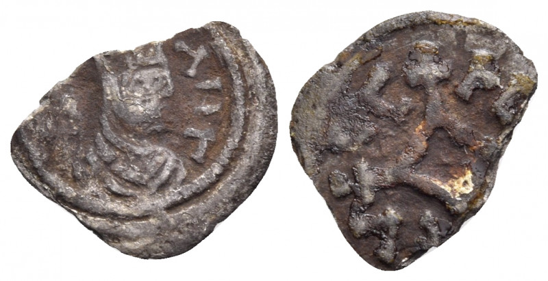 AXUM. Ebana, circa 460-480. (Silver, 13 mm, 0.33 g). EBΛNΛ crowned and draped bu...