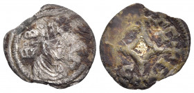 AXUM. Ebana, Circa 460-480. (Silver, 14 mm, 0.47 g). EBΛNΛ crowned and draped bust to right; within several circular borders. Rev. BCΛCIΛEY cross-cros...