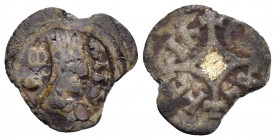AXUM. Ebana, Circa 460-480. (Silver, 14.5 mm, 0.45 g). EBΛNΛ crowned and draped bust to right; within several circular borders. Rev. BCΛCIΛEY cross-cr...
