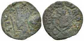 AXUM. Armeha (Alla Amidas), Circa 540-550. Dilepton (Copper, 21 mm, 2.67 g, 2 h). NGS ARMH ("King Armeha" in Ge'ez) Crowned and draped figure of King ...