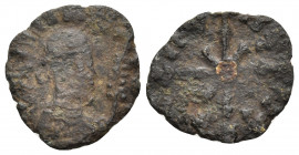 AXUM. Wazen Agad (Ella Gabaz), Circa 550-570. Lepton (Copper, 15 mm, 0.73 g). LAHZBZJDL ("may this please the peoples" in Ge'ez) Draped bust to right,...
