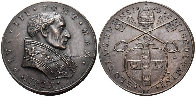 ITALY. Papal States. Pius III (Francesco Todeschini Piccolomini), "1503". Medal ...