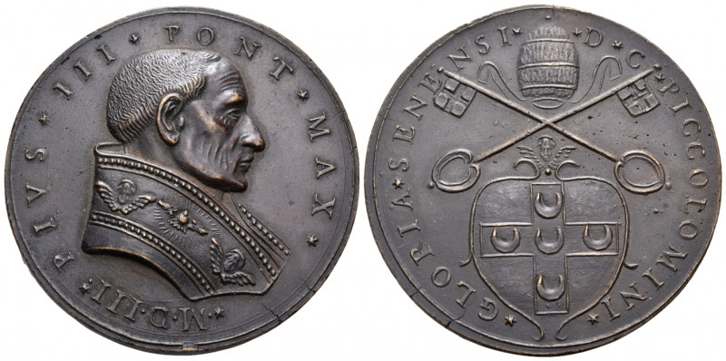 ITALY. Papal States. Pius III (Francesco Todeschini Piccolomini), "1503". Medal ...