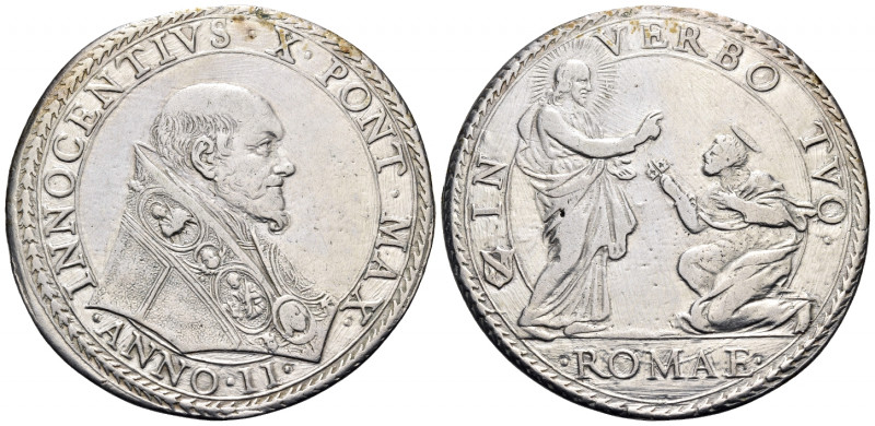 ITALY. Papal States. Innocent X (Giovanni Battista Pamphili), 1644-1655. Piastra...