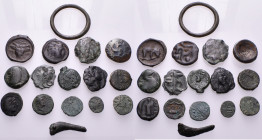 GREEK & CELTIC. Circa 4th - 1st century BC. (Bronze, 43.13 g). A lot of Sixteen (16) bronze coins, including one "Ring"-coin, one Thracian issue in th...