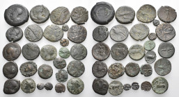 GREEK. Circa 5th-2nd centuries BC. (Silver/Bronze, 174 g). A lot of Twenty-Seven (27) Greek silver (3) and bronze (24) coins from Syracuse in Sicily, ...