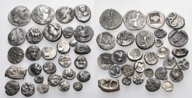 GREEK. Circa 5th-2nd centuries BC. (Silver, 49.70 g). A lot of Twenty-Nine (29) Greek silver coins, mostly fractions from Asia Minor. An interesting g...