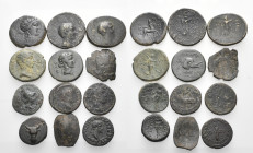 GREEK, ROMAN PROVINCIAL & BYZANTINE. Circa 3rd century BC-11th century AD. (Bronze, 54.00 g). A lot of Twelve (12) Bronze coins, including Greek, Roma...