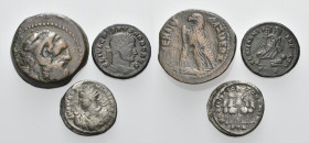 GREEK & ROMAN IMPERIAL. Circa 3rd century BC-4th century AD. (Silver/Bronze, 18.36 g). A lot of Three (3) Greek and Roman Imperial silver (1) and bron...