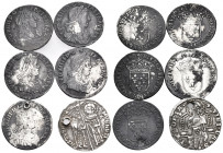 WORLD, Europe. Circa 14th-17th century. (Silver, 12.93 g). A lot of Six (6) silver coins, including one Venetian Grosso of Antonio Venier and 5 French...