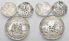 WORLD, The Dutch Republic. Circa 17th century. (Silver, 113 g). A lot of Three (3) coins and medals, including two Leeuwendaalders and a traditional D...