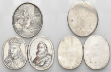 WORLD, The Dutch Republic. Circa 17th century. (Silver, 49.56 g). A lot of Three (3) hand engraved medals, including portrait medals of King Přemysl O...