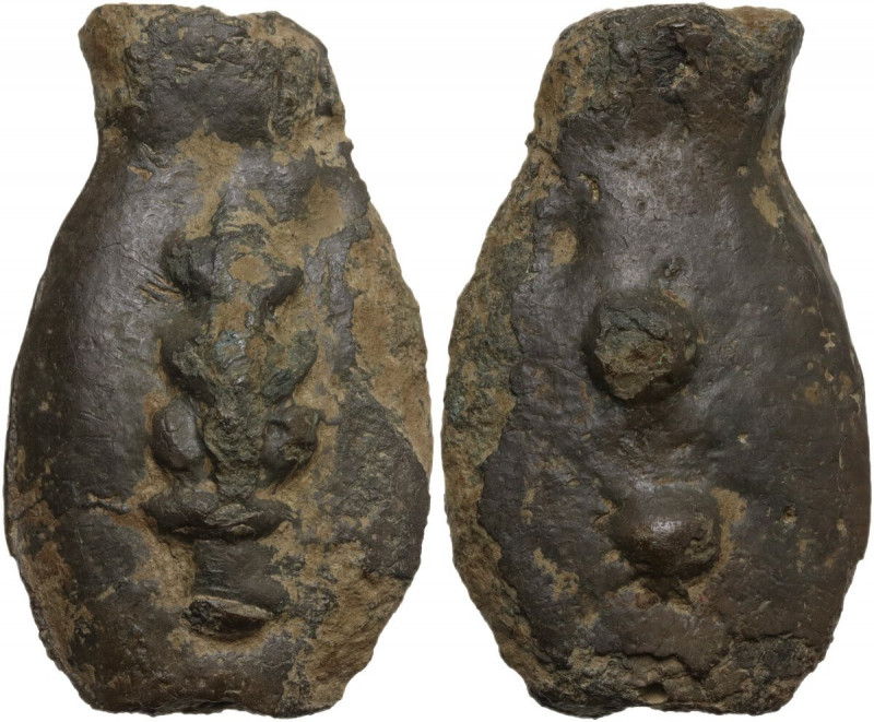 Greek Italy. Uncertain Umbria or Etruria. AE Cast Sextans, 3rd cent. BC. Obv. Cl...