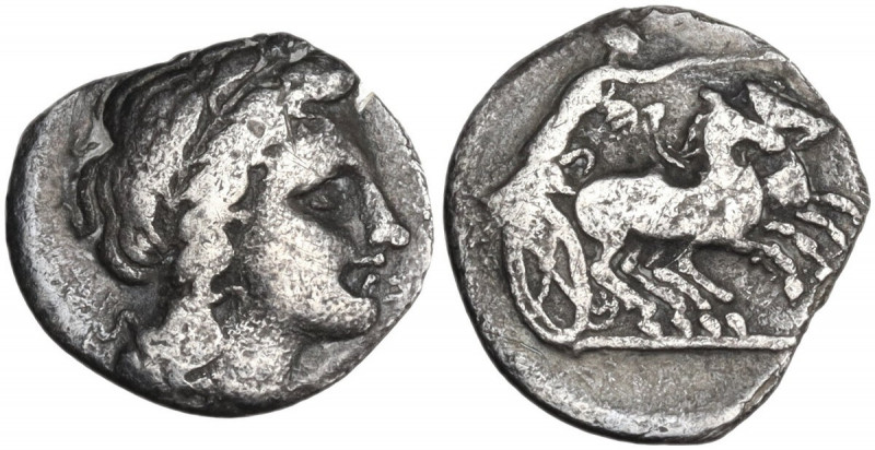 Greek Italy. Central and Southern Campania, Neapolis. AR Triobol, c. 300-275 BC....