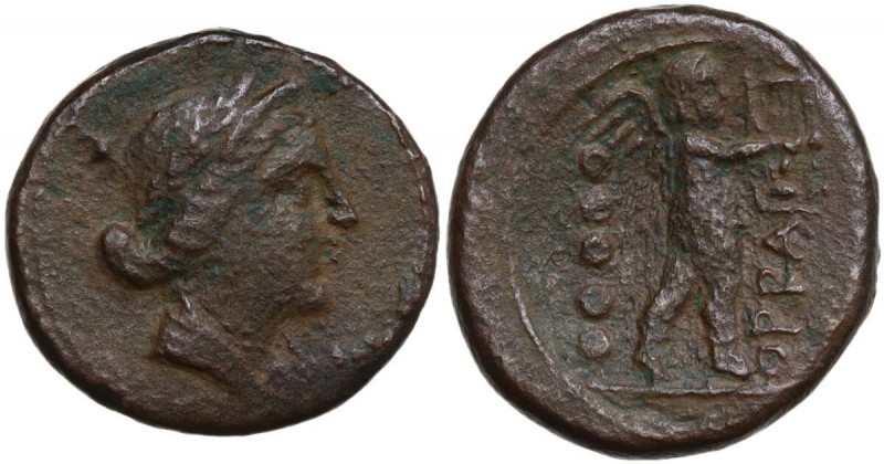 Greek Italy. Southern Apulia, Orra. AE Quincunx, c. 210-150 BC. Obv. Draped bust...