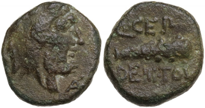 Greek Italy. Northern Lucania, Paestum. AE Semis, c. 90-44 BC. Obv. Head of Hera...