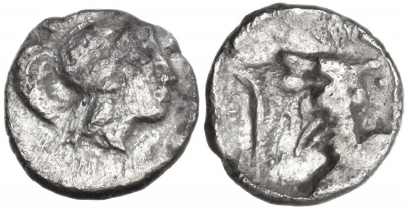 Greek Italy. Southern Lucania, Sybaris. AR Trihemiobol, c. 446-440 BC. Obv. Head...