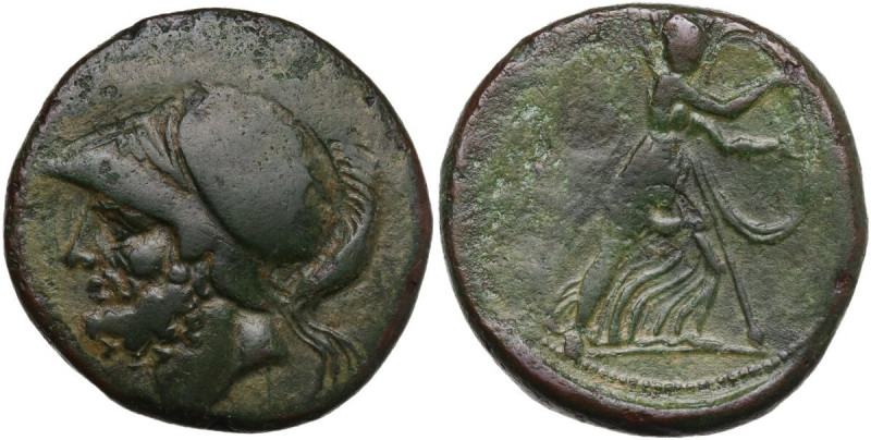 Greek Italy. Bruttium, Brettii. AE Double (Didrachm), c. 208-203 BC. Obv. Head o...