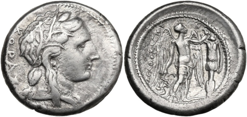 Sicily. Syracuse. Agathokles (317-289 BC). AR Tetradrachm, c. 310-308 BC. Obv. Κ...