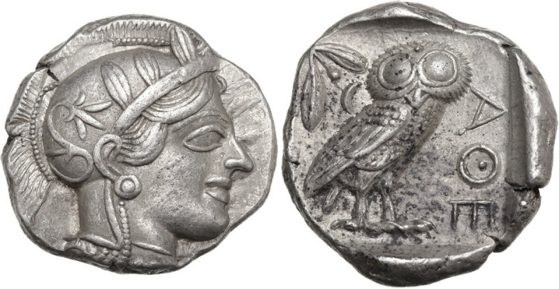 Continental Greece. Attica, Athens. AR Tetradrachm, c. 454-404 BC. Obv. Head of ...