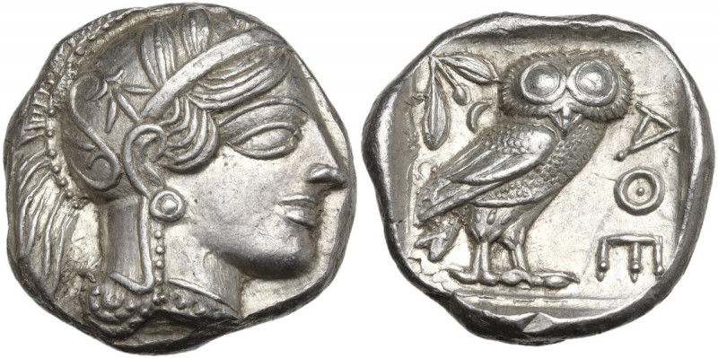 Continental Greece. Attica, Athens. AR Tetradrachm, c. 454-404 BC. Obv. Head of ...