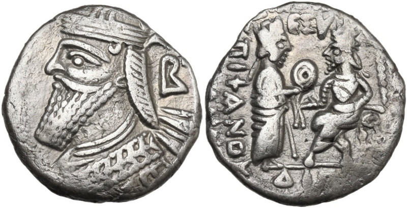 Greek Asia. Kings of Parthia. Vologases IV (147-191 AD). BI Tetradrachm. Seleuke...