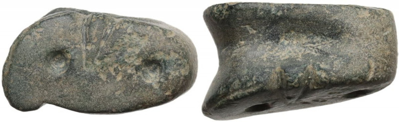 Aes Premonetale. AE stylized Knucklebone (Astragalus), decorated with two engrav...