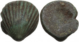 Aes Premonetale. AE solid cast cockle-shell, Central Italy, 6th-4th century BC. Vecchi ICC pl. 90,5; cf. G. Fallani, IANP Publication 8, 1986. pl. 6, ...