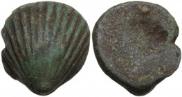 Aes Premonetale. AE solid cast cockle-shell, Central Italy, 6th-4th century BC. Vecchi ICC pl. 90,5; cf. G. Fallani, IANP Publication 8, 1986. pl. 6, ...