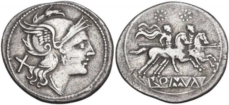 Anonymous. AR Denarius, uncertain Campanian mint (Castra Claudiana?), 215 BC. Ob...