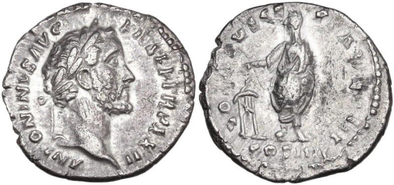 Antoninus Pius (138-161). AR Denarius. Rome mint. Struck AD 240. Obv. ANTONINVS ...