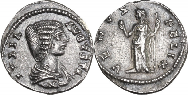 Julia Domna (died 217 AD). AR Denarius, struck under Septimius Severus, c. 198-2...