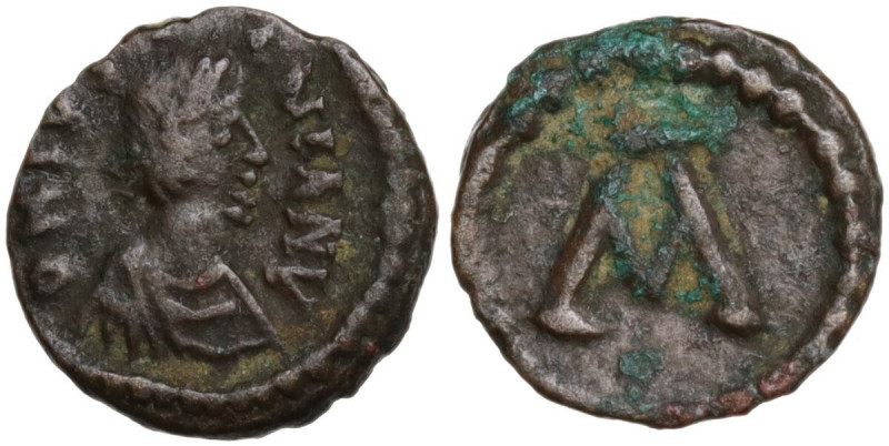 Justinian I (527-565). AE Nummus. Carthage mint. Struck 534-539. Obv. DN IVSTINI...