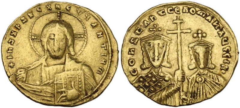 Constantine VII Porphyrogenitus, with Romanus I (913-959). AV Solidus, Constanti...