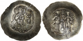 Manuel I Comnenus (1143-1180). EL Aspron Trachy. Constantinople mint. Struck circa 1160-1164. Obv. IC - XC. Christ Pantokrator standing facing on low ...