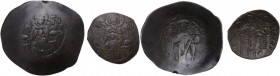 Manuel I Comnenus (1143-1180). Lot of two (2) BI Aspron Trachy. Constantinople mint. Struck circa 1160-1164. Obv. MP - ΘΥ. The Theotokos seated facing...