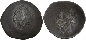 Manuel I Comnenus (1143-1180). BI Aspron Trachy. Constantinople mint. Struck circa 1167-1183(?). Obv. IC - XC. Christ Pantokrator enthroned facing, ho...