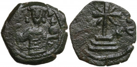Manuel I Comnenus (1143-1180). AE Tetarteron. Thessalonica mint. Struck 1167-1183(?). Obv. IC-XC. Cross with X at center on three steps. Rev. Half-len...