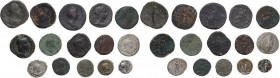 The Roman Empire. Multiple lot of fifteen (15) unclassified AR/BI/AE coins. AR/BI/AE.