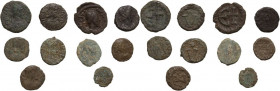 Barbaric, Migration Period and Byzantine. Multiple lot of ten (10) unclassified AE coins. AE. Interesting lot, possible rarities.