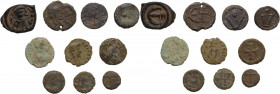 Barbaric, Migration Period and Byzantine. Multiple lot of ten (10) unclassified AE coins. AE. Interesting lot, possible rarities.