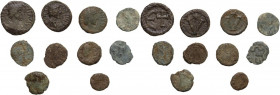 Barbaric, Migration Period and Byzantine. Multiple lot of ten (10) unclassified AE coins. AE. Interesting lot, possible rarities.