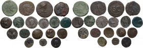 Miscellaneous from ancient world. Multiple lot of eighteen (18) BI/AE unclassified coins. BI/AE. Interesting.
