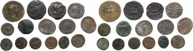 Miscellaneous from ancient world. Multiple lot of fifteen (15) BI/AE unclassified coins. BI/AE. Interesting.
