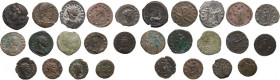 Miscellaneous from ancient world. Multiple lot of fourteen (14) BI/AE unclassified coins. BI/AE. Interesting.