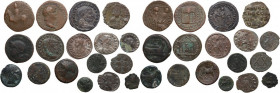 Miscellaneous from ancient world. Multiple lot of seventeen (17)) BI/AE unclassified coins. BI/AE. Interesting. Noted Mileto's Follaro of Roger I.