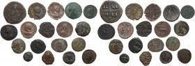 Miscellaneous from ancient world. Multiple lot of eighteen (18) BI/AE unclassified coins. BI/AE. Interesting.